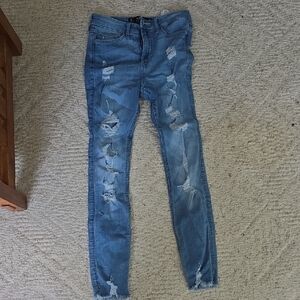 Hollister Light Blue Distressed Skinny Jeans
